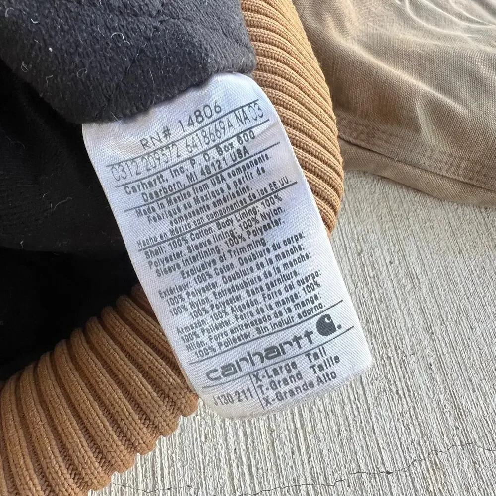 Carhartt J130 brown hooded work wear jacket